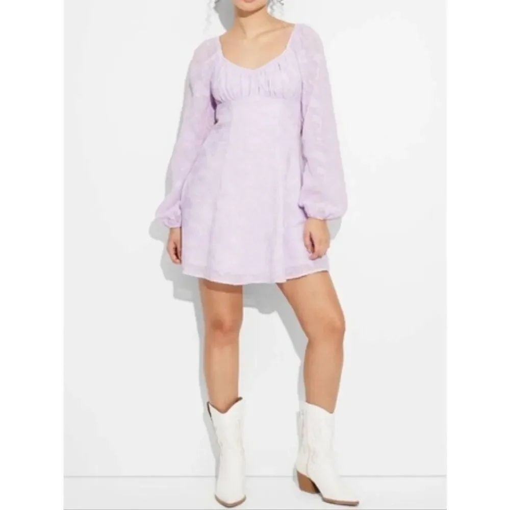Wild Fable Lavender Bishop Sleeve Fit & Flare Mini Dress - Size xxl